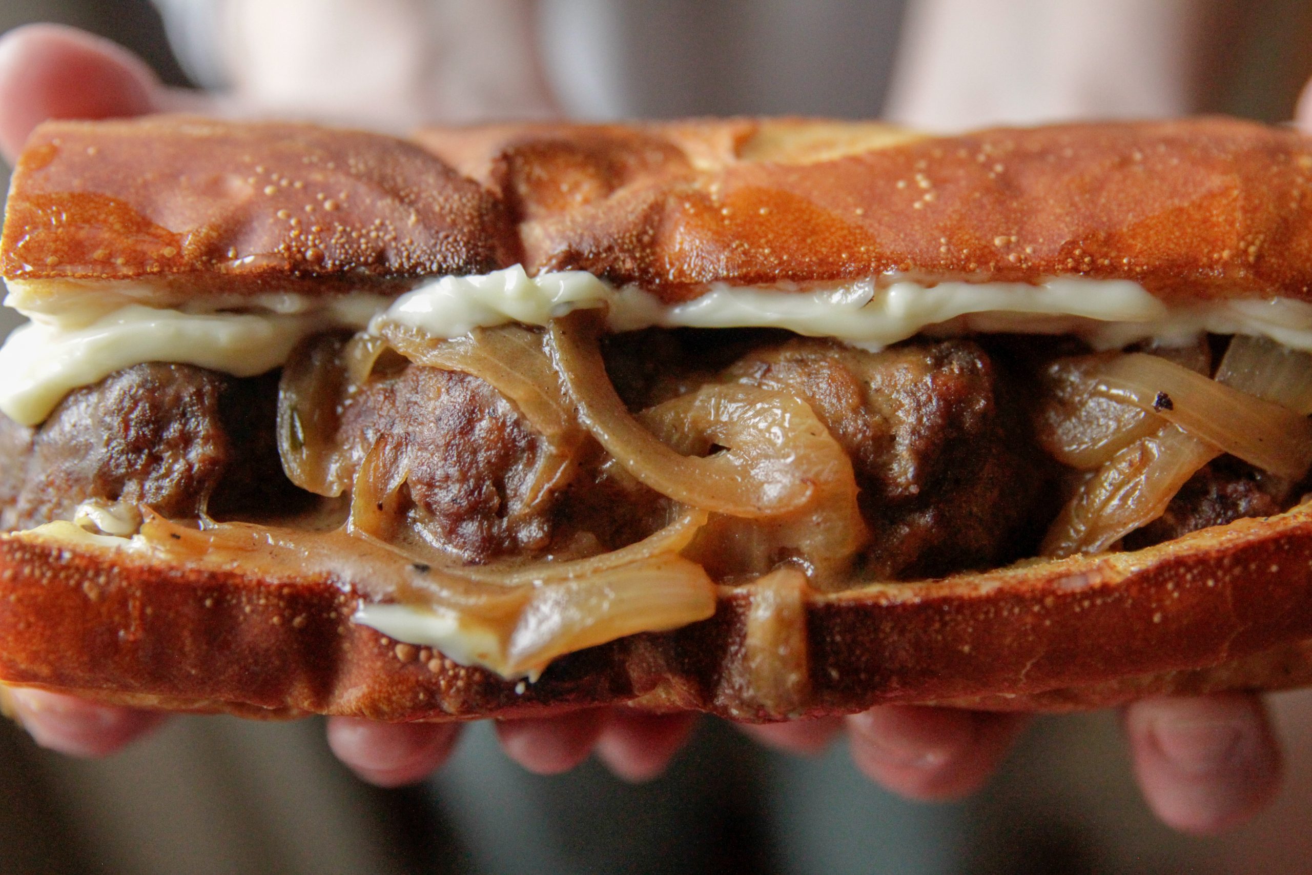 Meatball and Onion Gravy Poboy Recipe - Reily Products